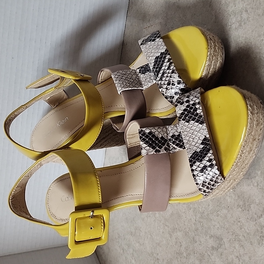 Calvin Klein - Yellow Ellison Wedge Sandal - 9 M